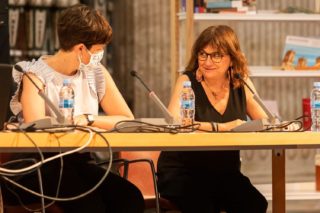 Carmen Amoraga y Amparo Pons en la 1ª Jornada Valenciana de bibliotecarios/as escolares